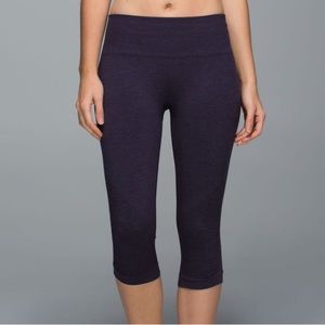 15. Lululemon In The Flow Crop II Heathered Black Grape